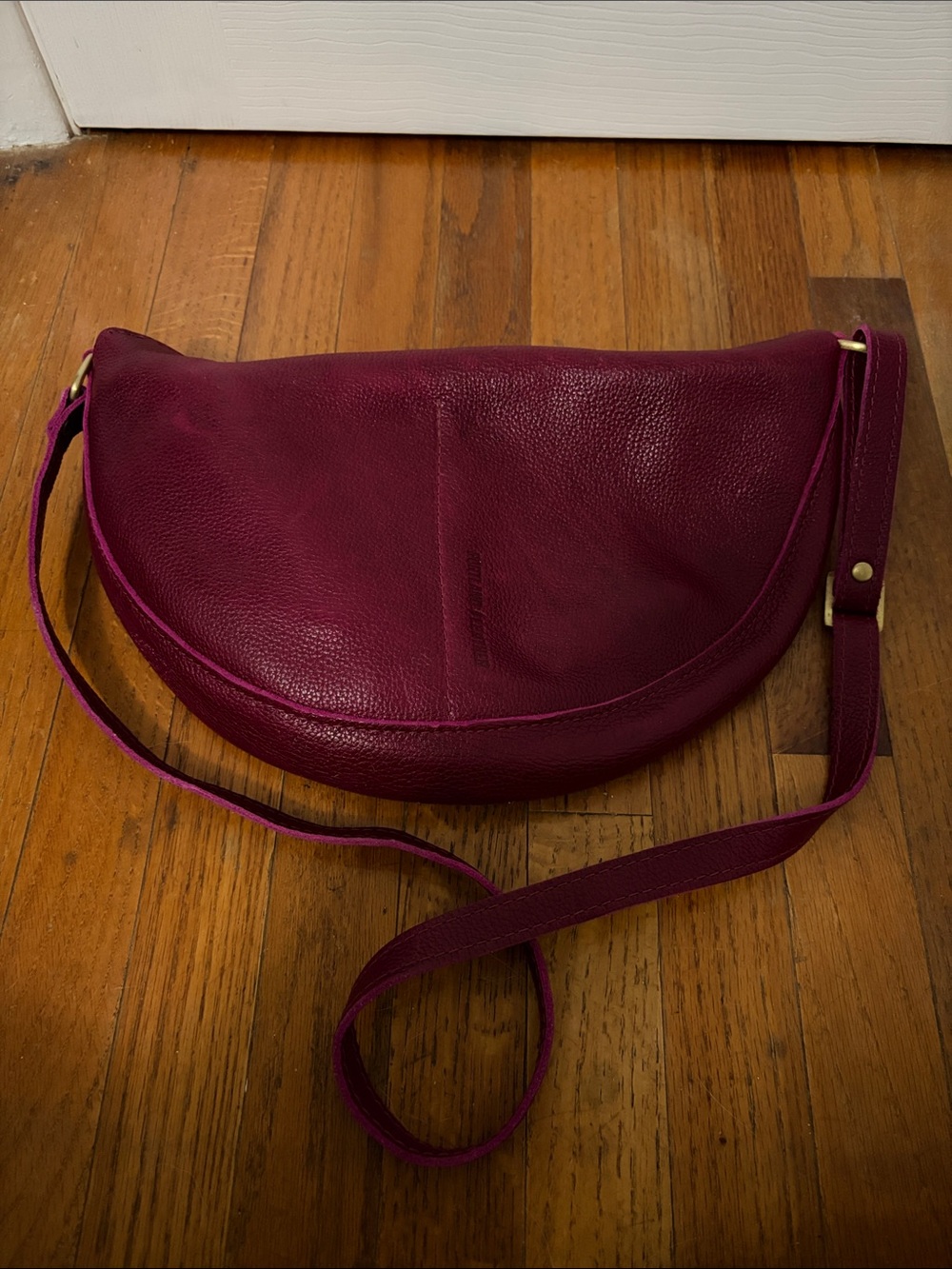 Portland Leather Crescent Crossbody in Orchid